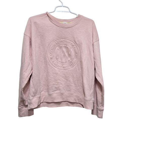 Dkny Tops - DKNY Sport Official Uniform Embossed Logo Sweatshirt Pink Large